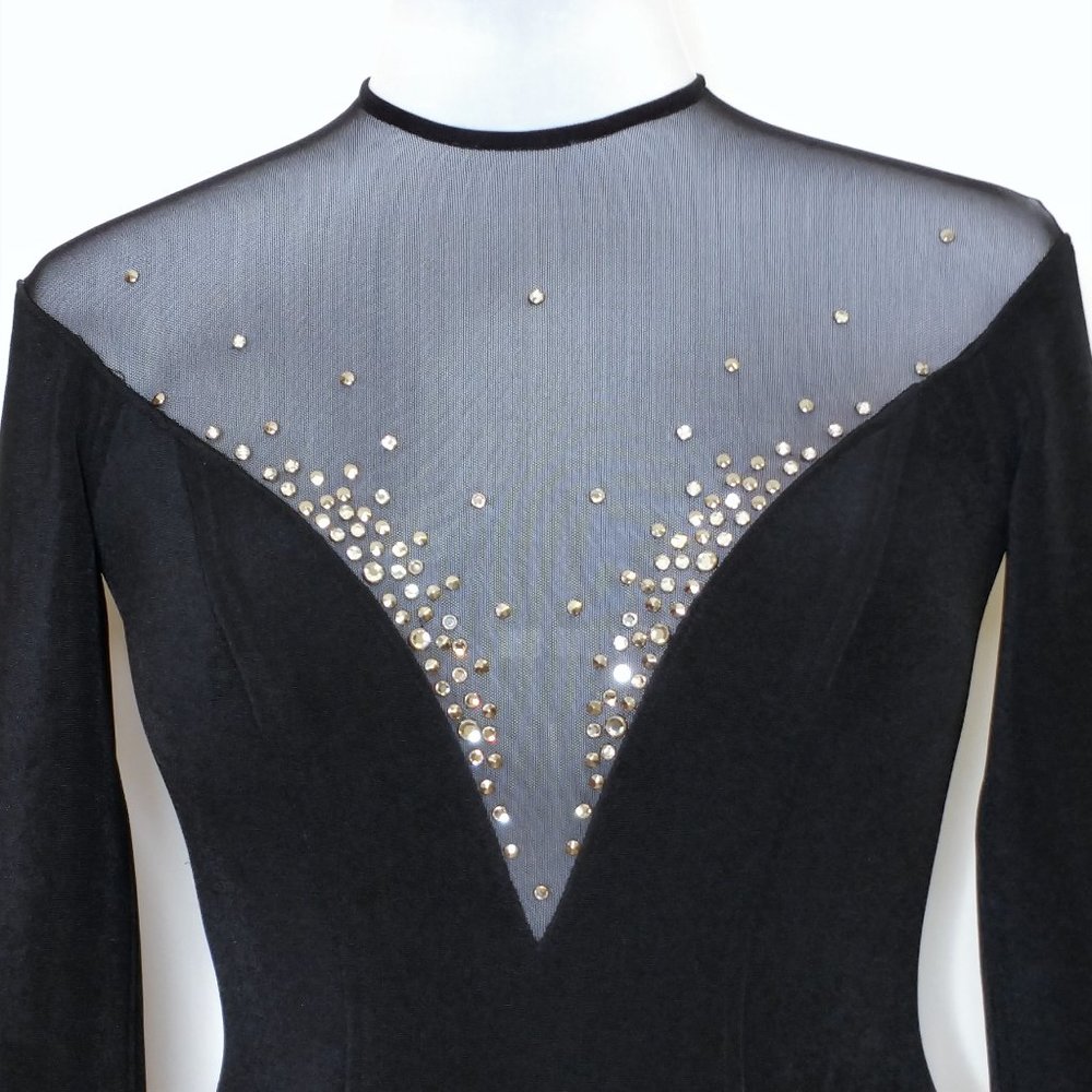 Vintage Tadashi Embellished Illusion Mesh Gown - Picture 2 of 5